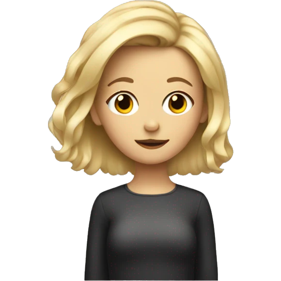 Blonde girl with uneven haircut emoji