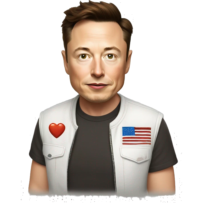 Elon musk wearing a T shirt with “I ❤️ MARS” on the front emoji