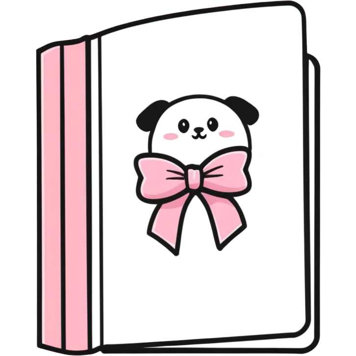 light pink book with a pink bow emoji