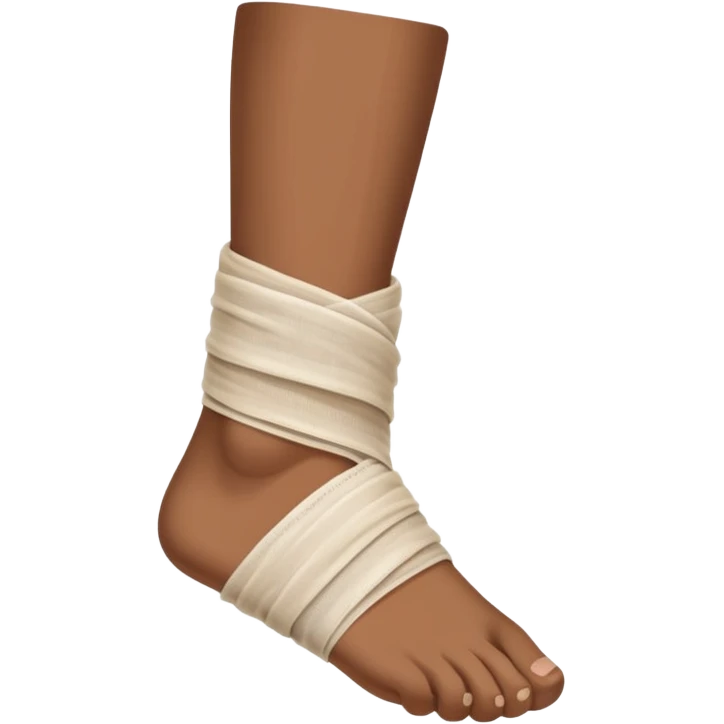 Brown Foot with ankle wrapped in gaze emoji