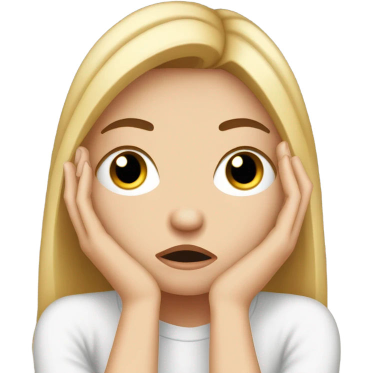  White girl ashamed of herself of hiding face in hands emoji
