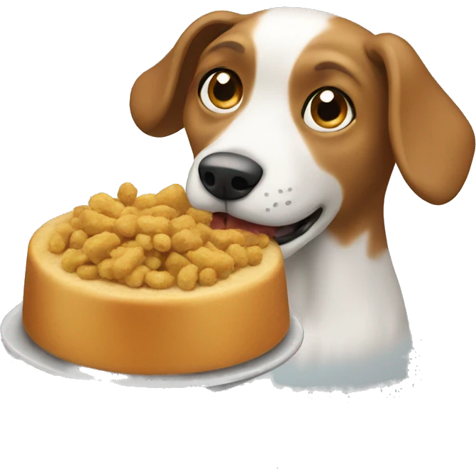 Dog eating food emoji
