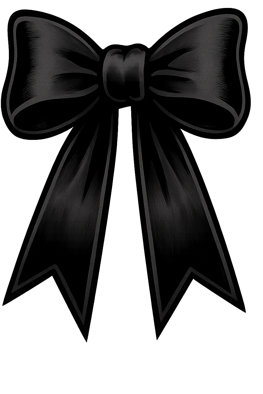 goth black white bow  , remove background emoji