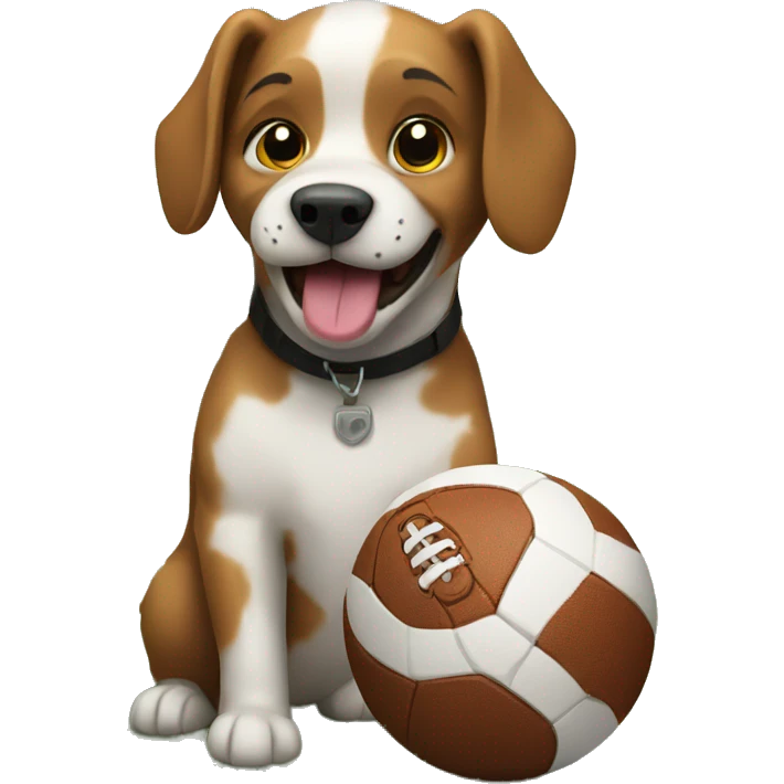 dog playing football emoji