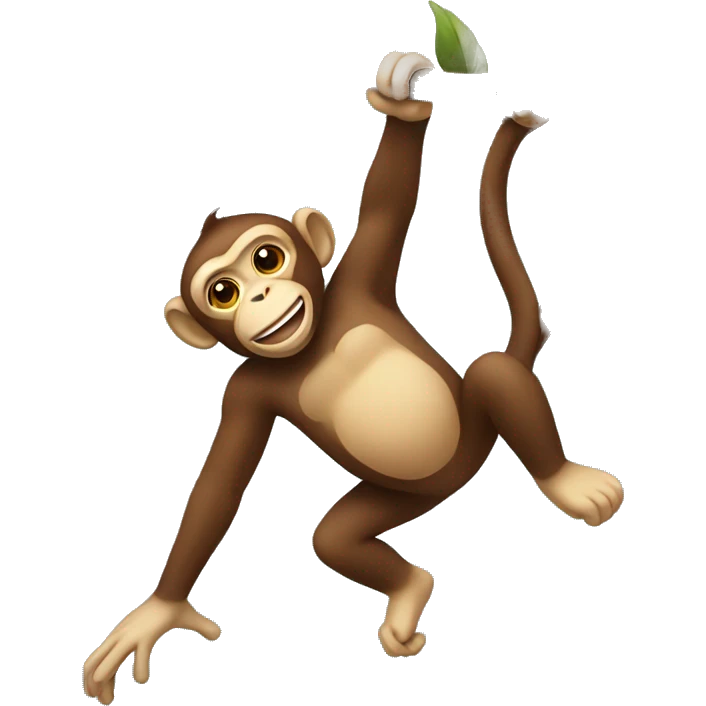 Monkey swinging on a branch emoji