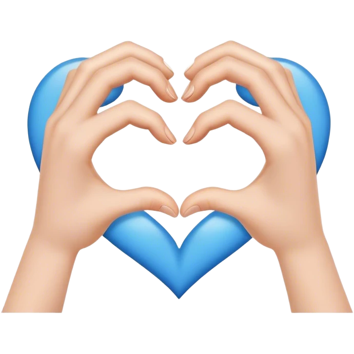 heart hands blue emoji