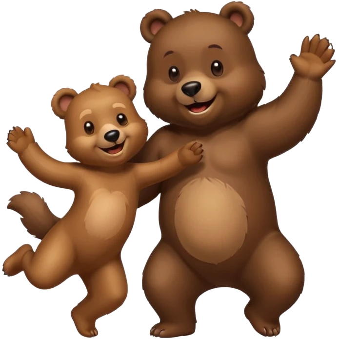 un ours très joyeux qui danse avec un chien emoji