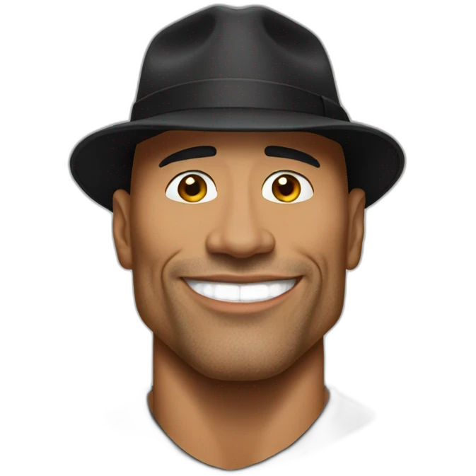 The rock with hat emoji