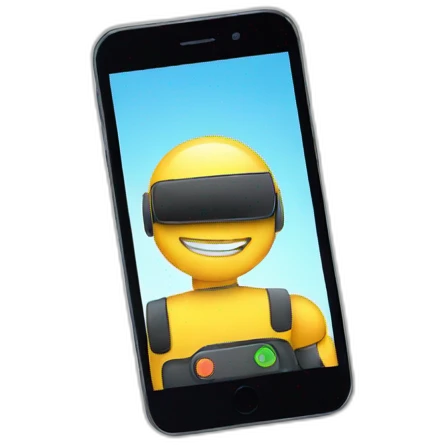 Smartphone with chatbots emoji