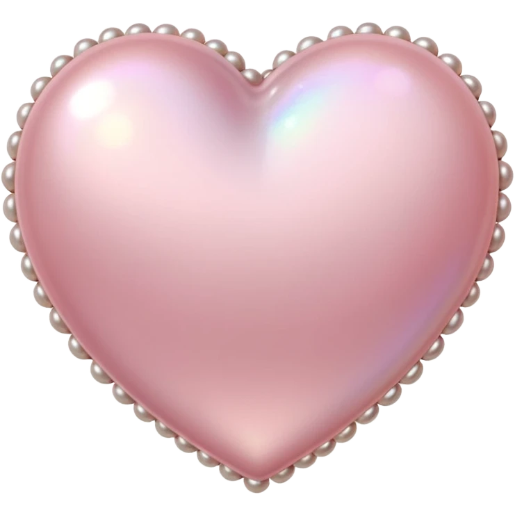 Pale pink heart with pale pink pearls around it  emoji