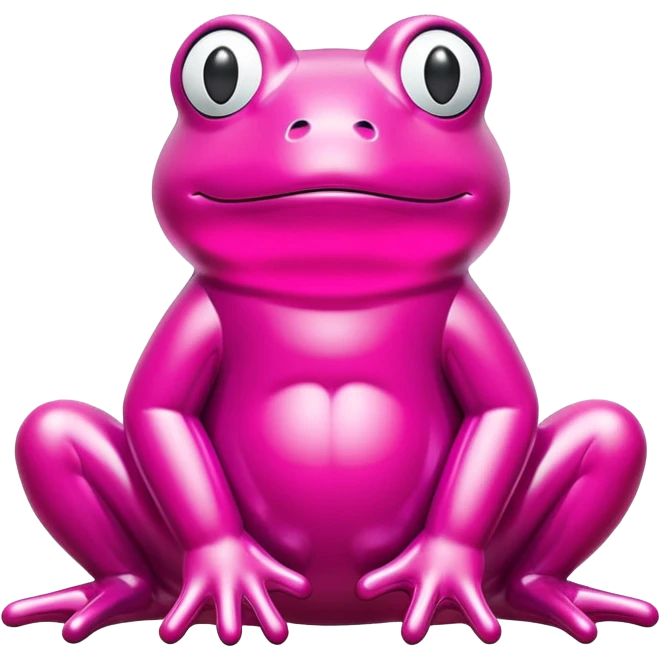   jeff koons style inflatable pink frog sculpture  emoji