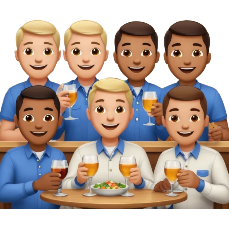 men eating at restaruant emoji