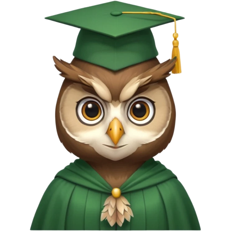 owl professor in green cloak graduation emoji
