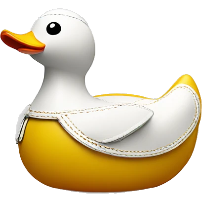 Luxury brand leather rubber duck with luxury stitching emoji