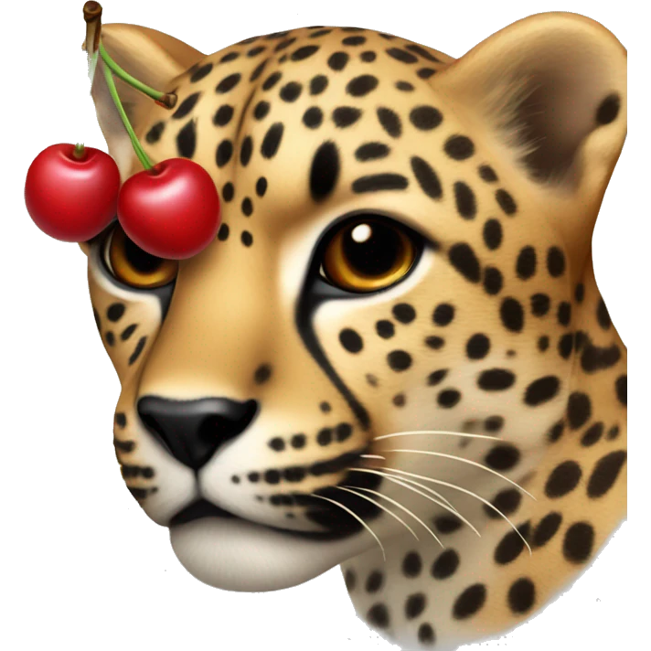 cherries with cheetah print  emoji