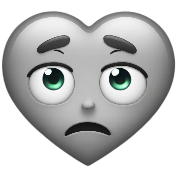 heart eyes with sad face emoji