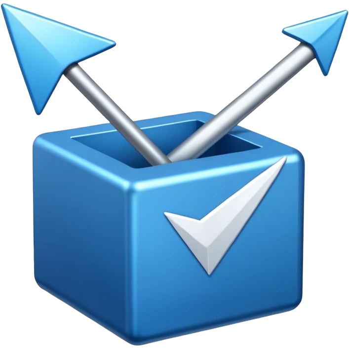 create an emoji with a tilted blue box with a white arrow in it make sure its kinda small emoji