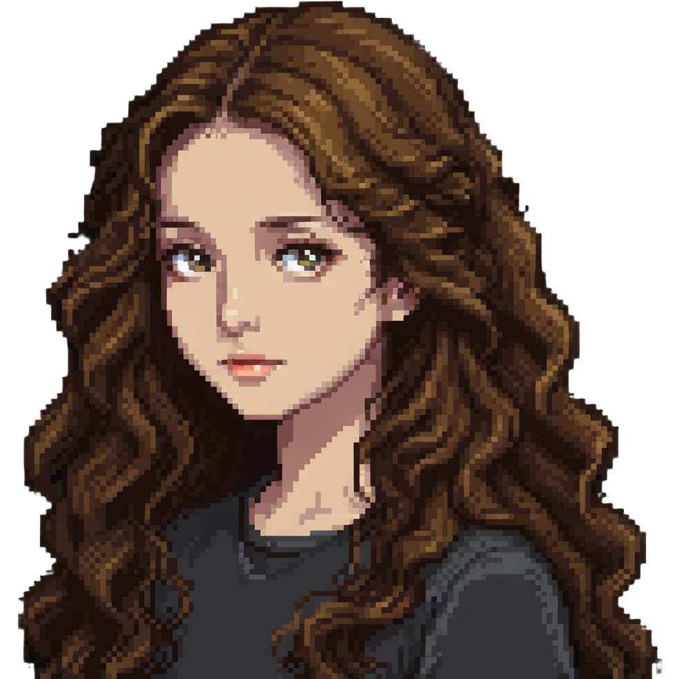 A girl with long, wavy brown hair emoji