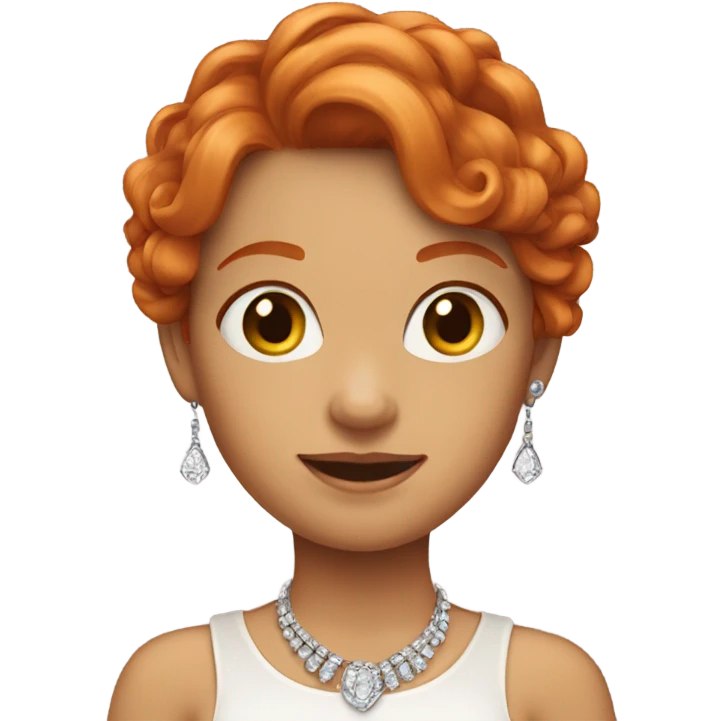 Ginger haired girl in jewelry emoji