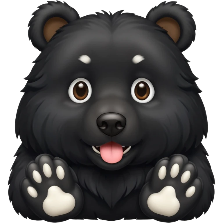 black dog with white paws looks like bear emoji