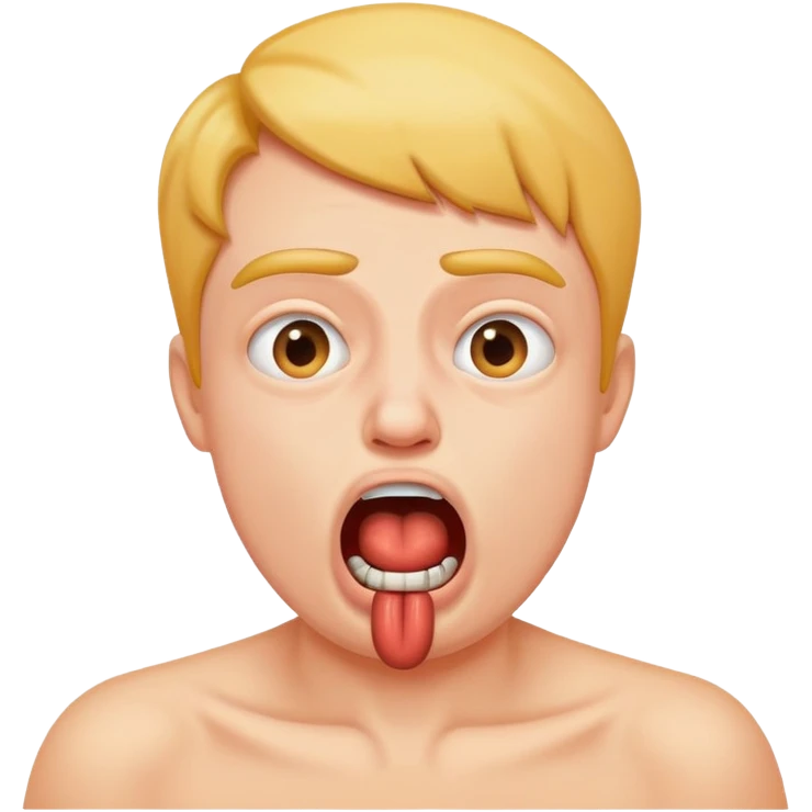 someone choking thereself out while making a funny face emoji
