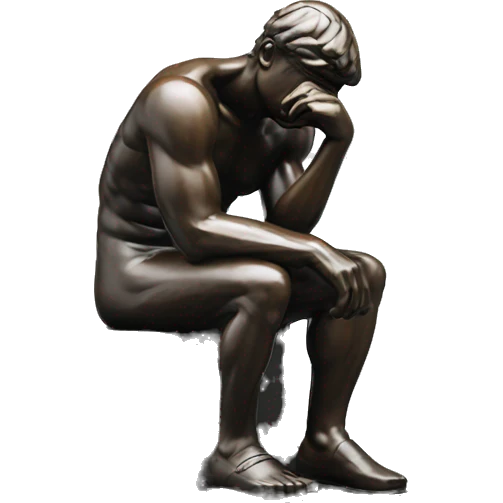 The Thinker sculpture emoji