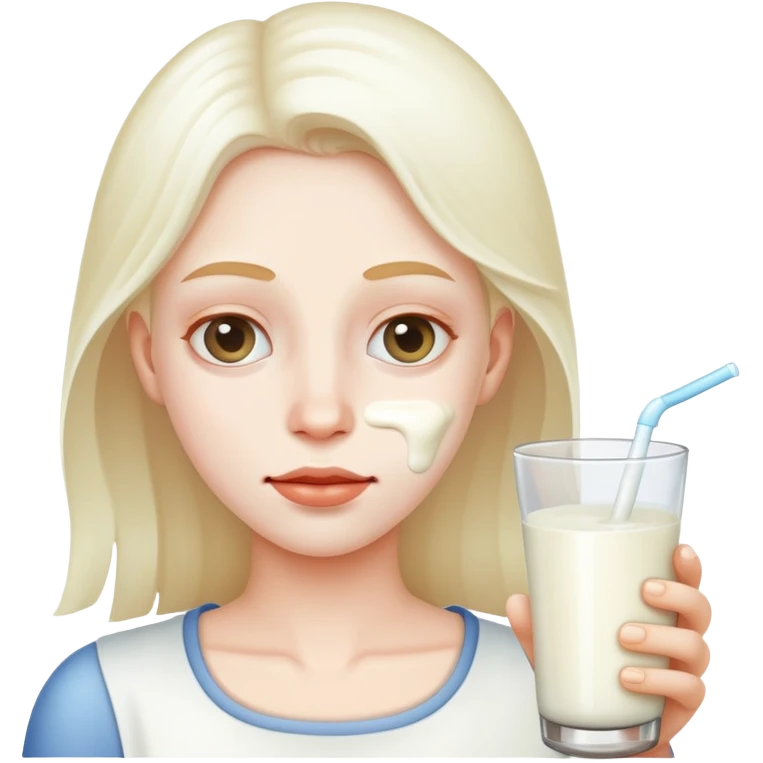 White milk on face emoji