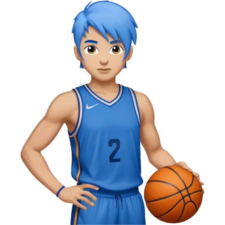 basketball player with blue hair emoji