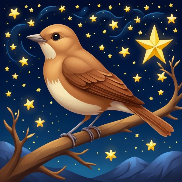 nightingale against starry night sky emoji