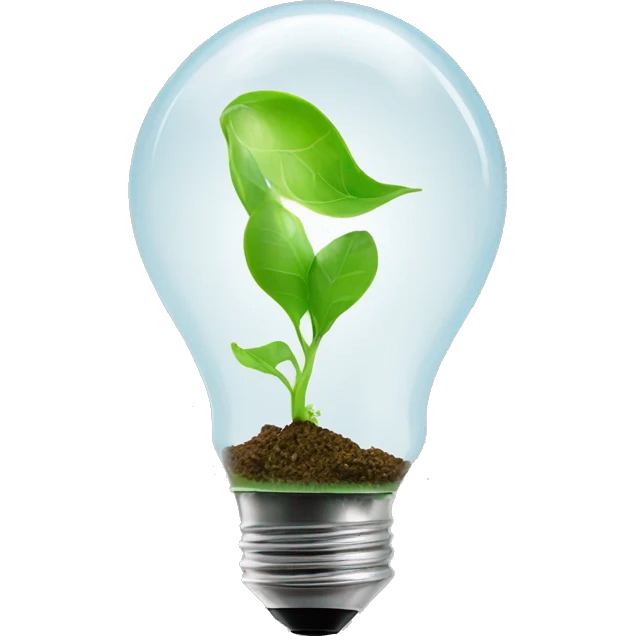 a plant sprout inside an idea lightbulb emoji