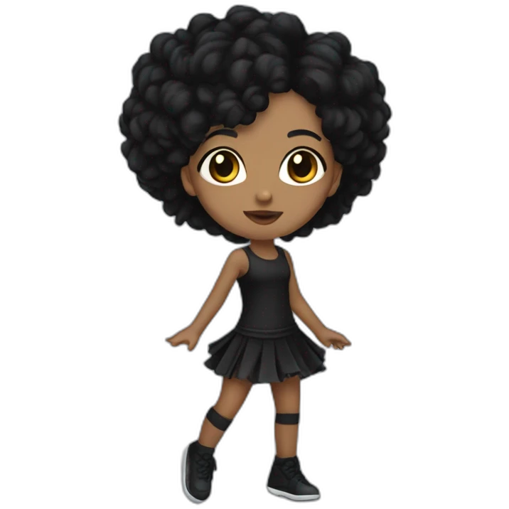 AfroCarribean-goth-girl-with-black-hair-and-brown-eyes--dancing emoji