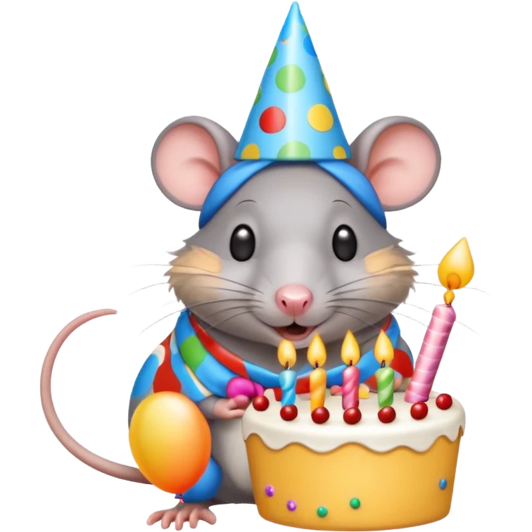 Birthday rat emoji