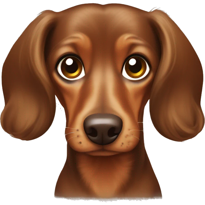 medium brown long hair dachshund with light brown markings grumpy emoji