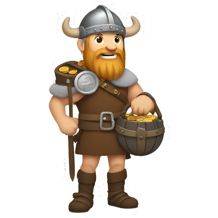 Viking holding a bag of coins  emoji