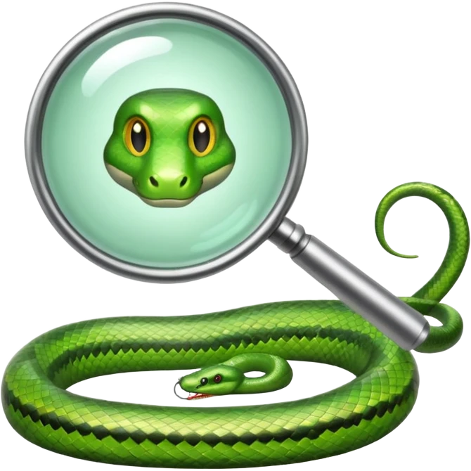 una lupa ed un serpente emoji