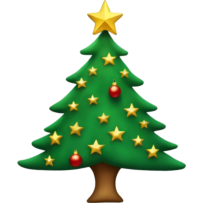 Christmas tree with gold star on top emoji