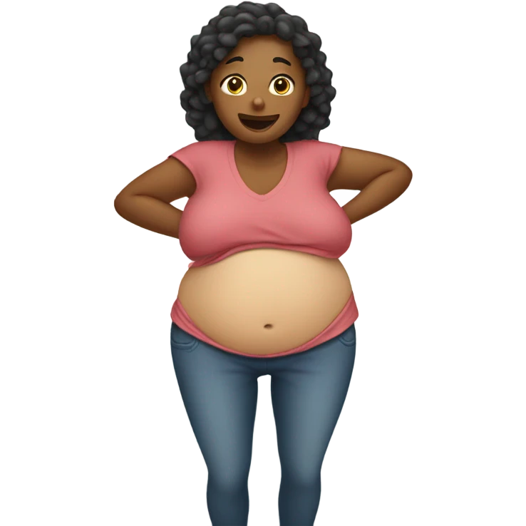 Woman rubbing her stomach  emoji
