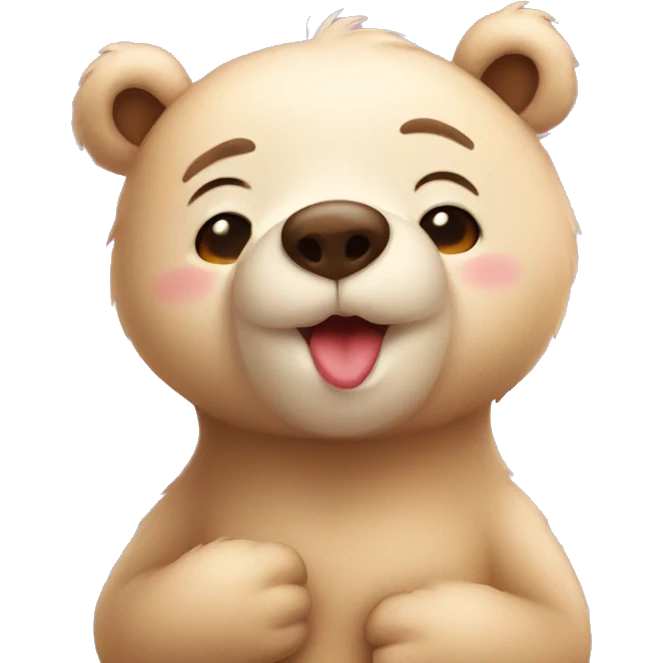 Cute bear blowing big kiss  emoji