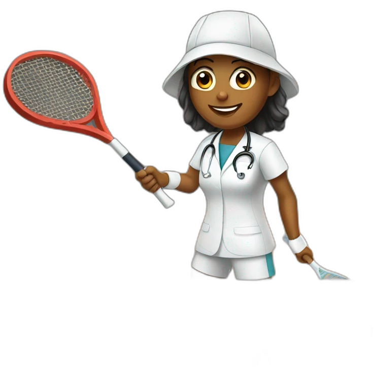 A white doctor playing paddle tennis emoji
