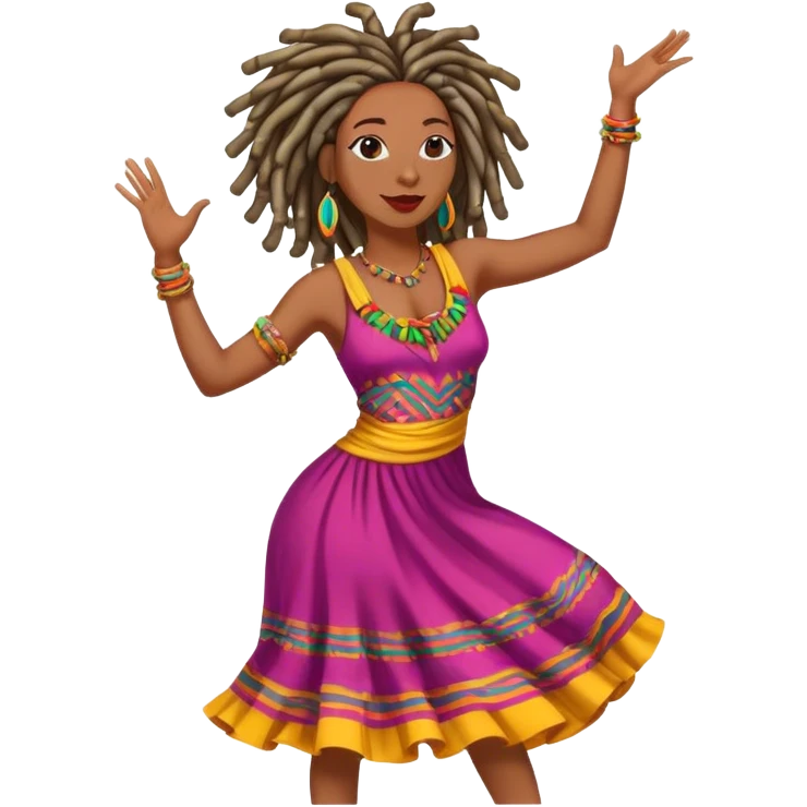 Black woman with locs dancing emoji