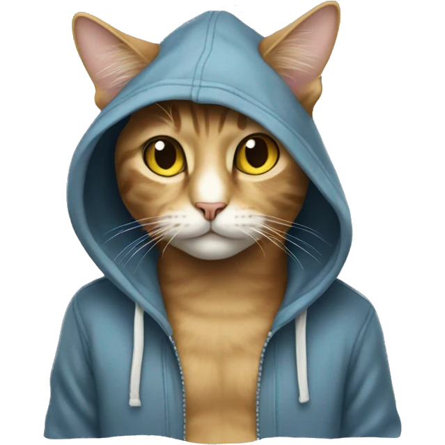 Cat wearing hoodie emoji