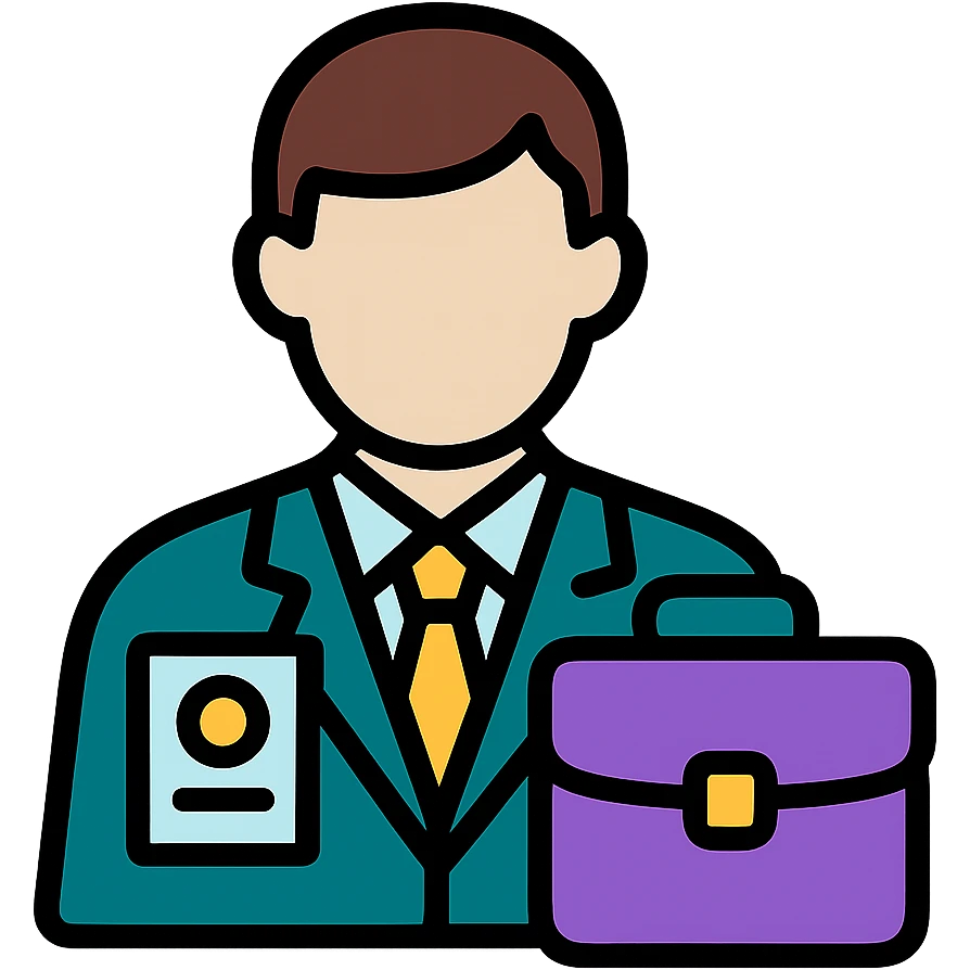Government worker with briefcase and official badge - representing Fonction Publique emoji