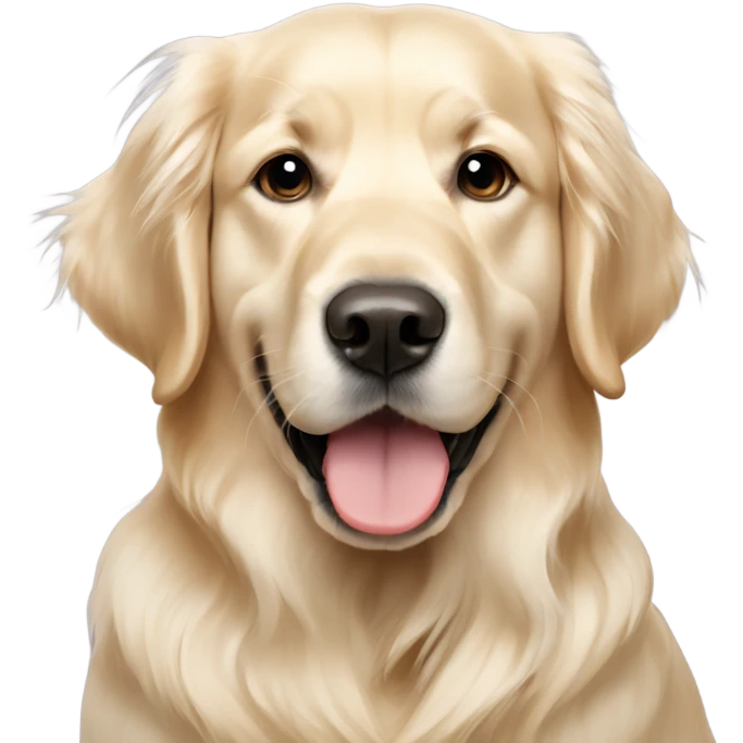 English cream golden retriever with khaki bow emoji