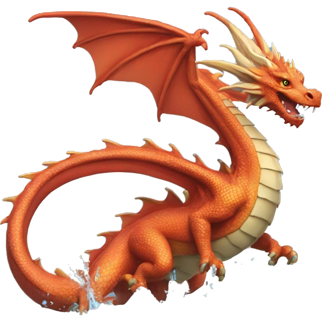 Un dragon qui boit de l'eau emoji