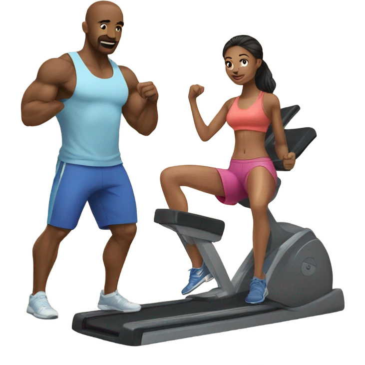 Couple gym workout emoji