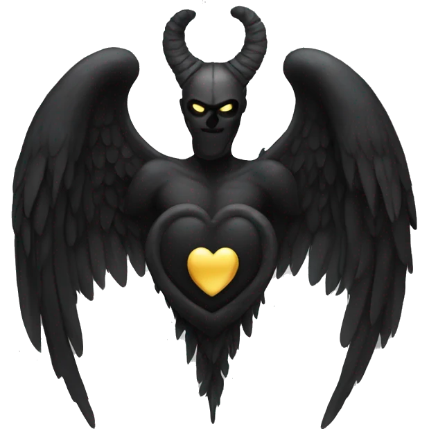 Black heart with wings and horns emoji