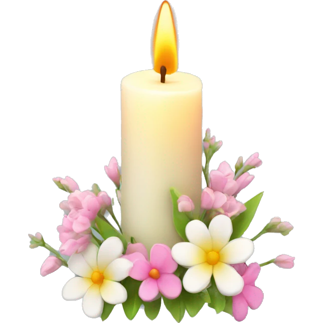 Spring candle with flowers  emoji