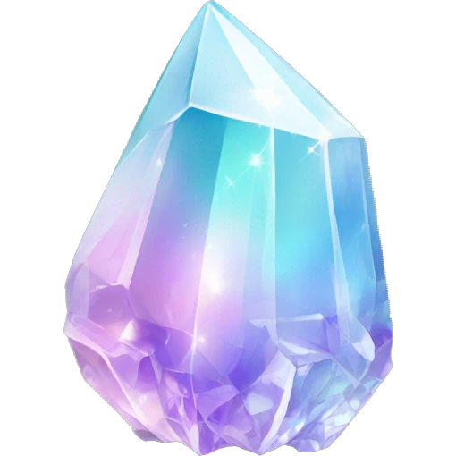 Sparkly glossy Pastel iridescent glass crystal shard emoji