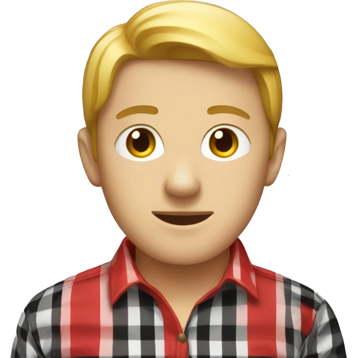 red and black checkered shirt emoji