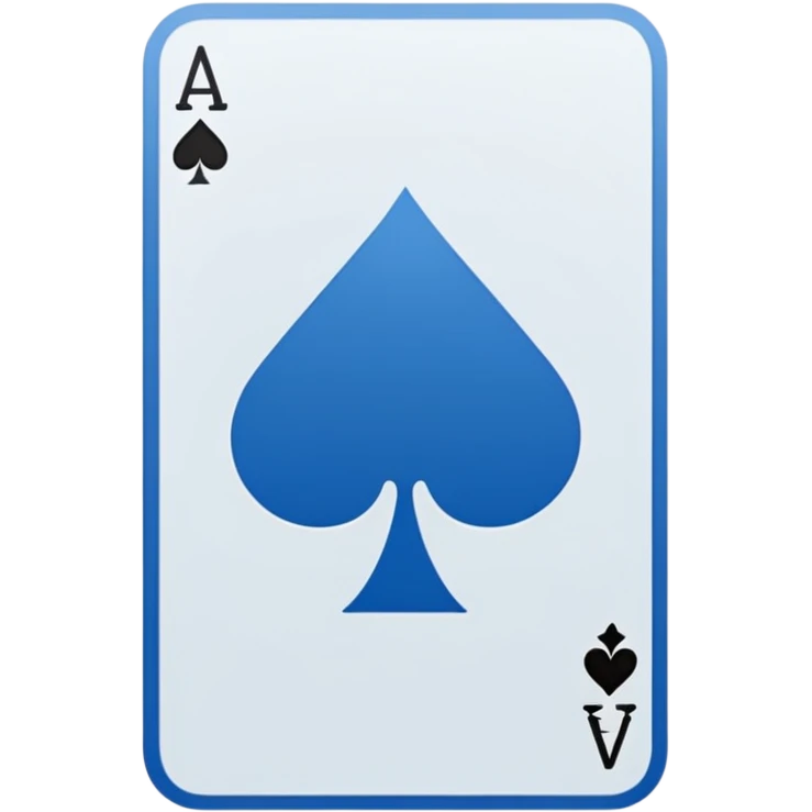 A highly minimalist, clean icon. The icon is a single playing card or tarot card, shown from the back side (face down). The card is oriented vertically (portrait). Blue color emoji